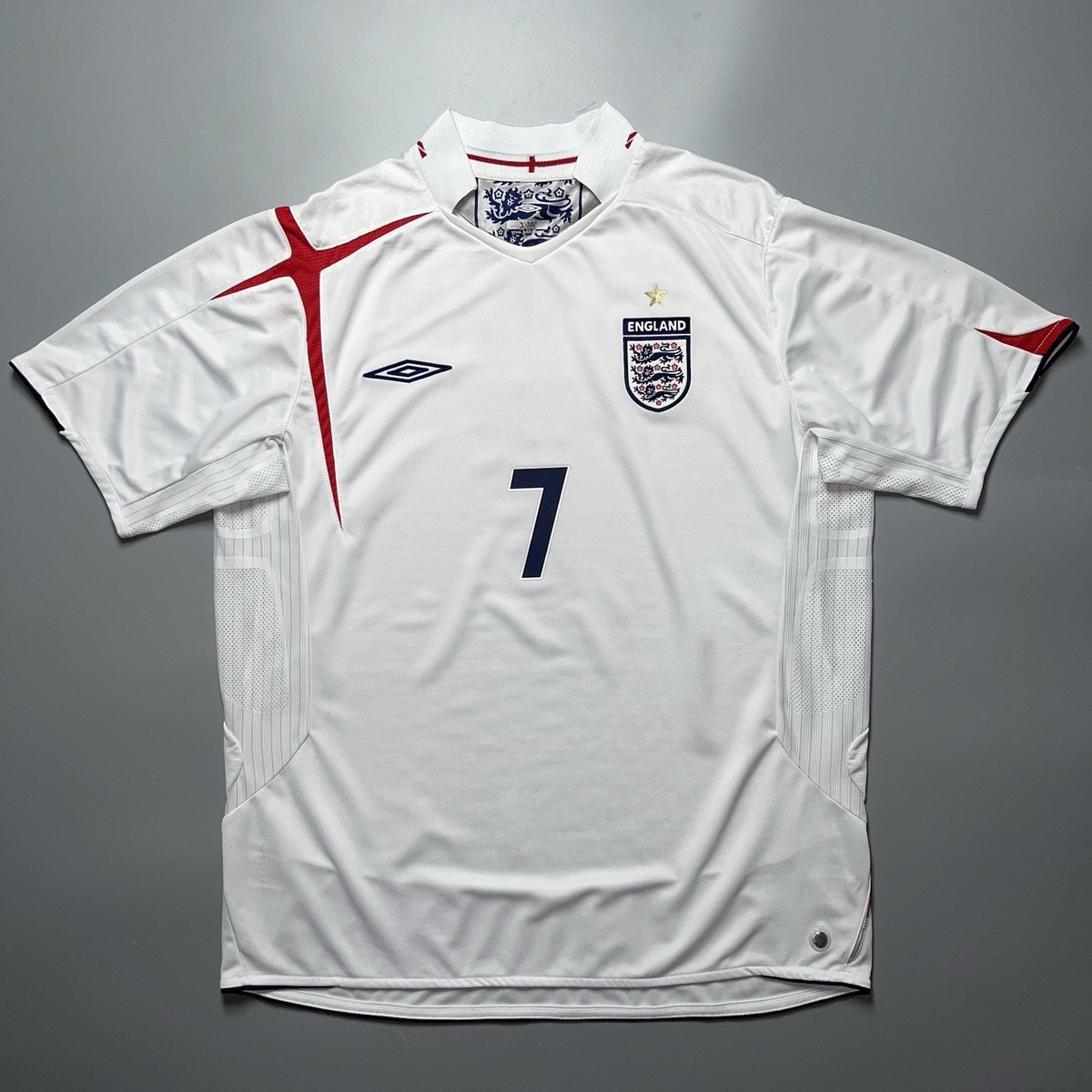ENGLAND UMBRO 2006 WORLD CUP FOOTBALL SOCCER HOME JERSEY #7
