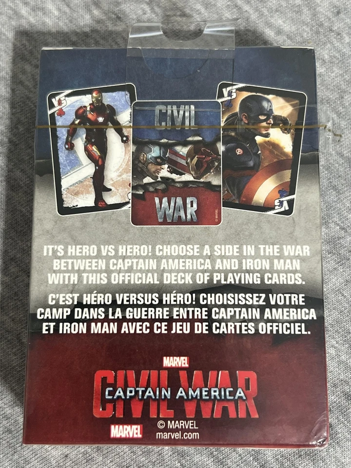 Mazo de cartas Marvel Capitán América Guerra Civil Acuario 52-351 nuevo sellado Foto 3 de 4