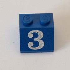LEGO Slope 2x2 With White Number 3 Pattern (x1 piece)  3039pb007  *USED*