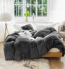 3 PC Plush Shaggy Duvet Cover Set Luxury Ultra Soft Crystal Velvet Bedding Sets