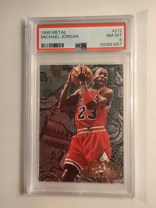 1995-96 Fleer Metal - Nuts & Bolts Michael Jordan #212 PSA-8-NM-MT