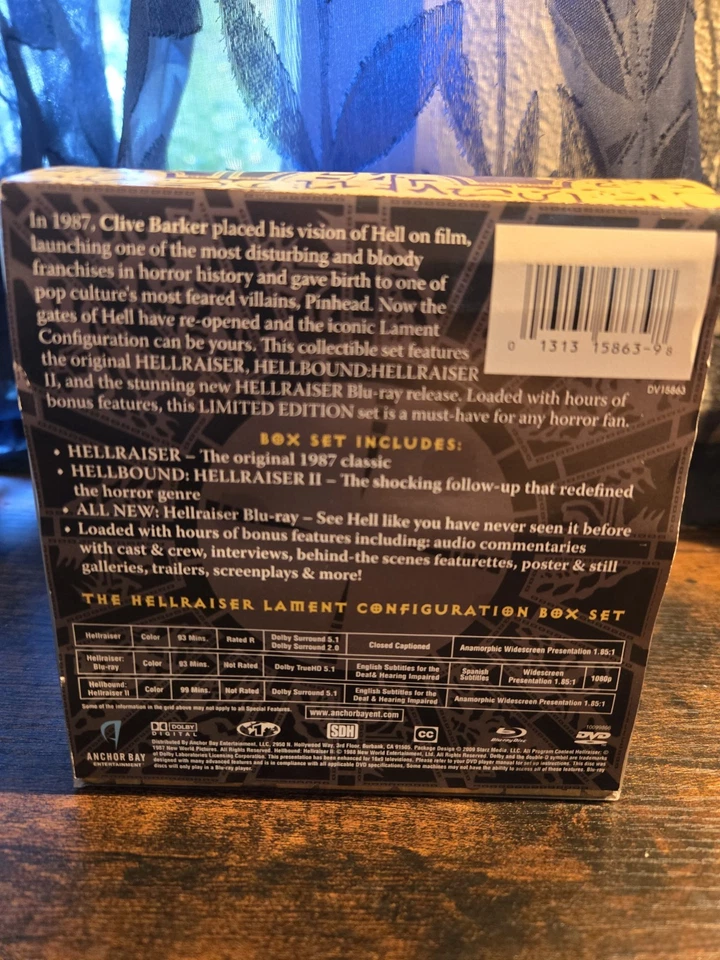 Hellraiser Lament Configuration Puzzle Box Set Blu-ray DVD 2009 Anchor Bay - Image 4 of 4