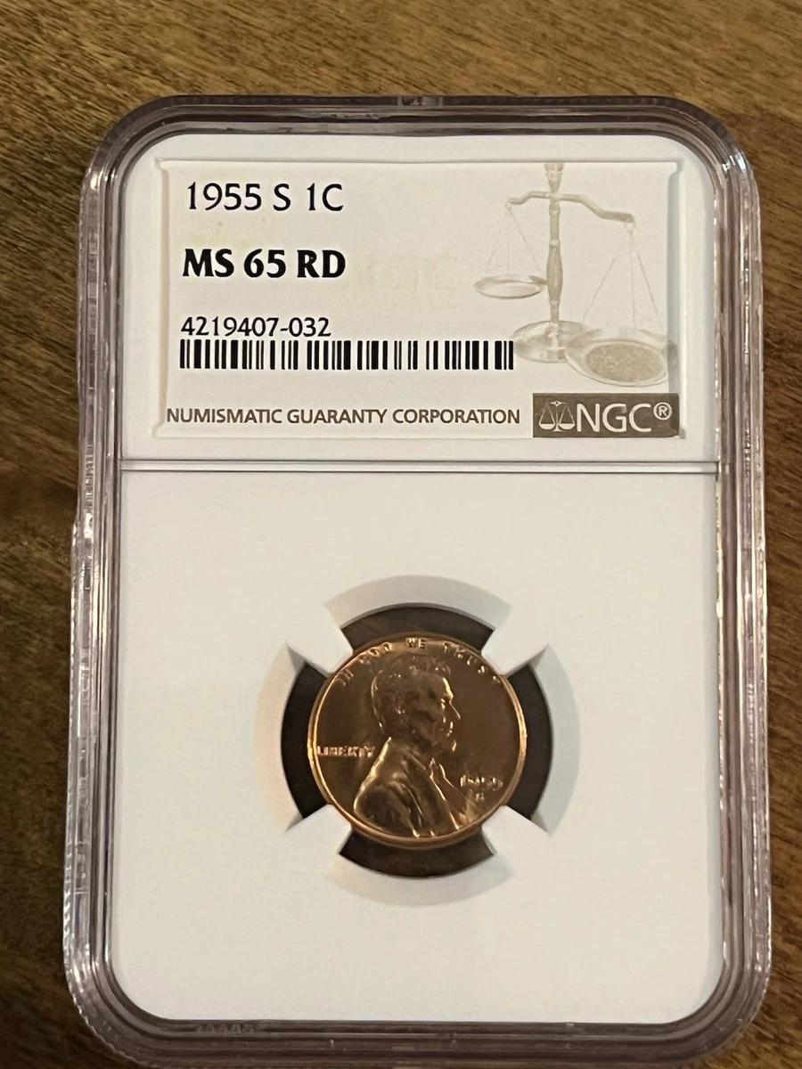 NGC 1955 Grade MS 65 Lincoln Wheat US Small Cents (1909-1958) for
