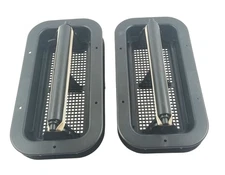 Black Molded Plastic Two-Way Trailer / RV Vent with Trim Ring - Pair