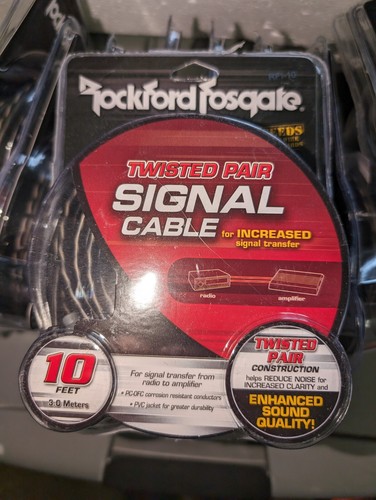 Rockford Fosgate Verdrillte Cinch-Kabel – 10 Ft (3 M), 2-Kanal, 4 Stück, OFC