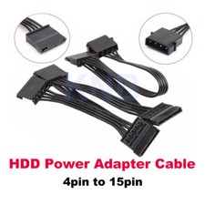 4Pin IDE Molex 1 to 5 SATA Hard Drive Power Supply Cable Adapter Converter Cable