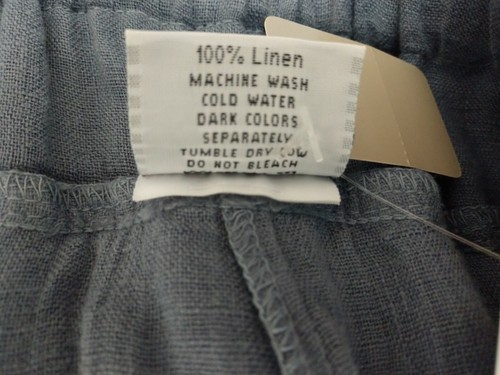 NWT Click Color Me Cotton Pants Open Skirt Combo Linen Small Gray Elastic Waist - Picture 8 of 11