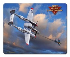 P-38 Lightning WK II Flugzeug USAAC Army Vintage Retro Sign Blechschild Schild