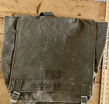 Early Vintage FSS Back Pack Packsack Army OD Green Canvas Forest Service Station