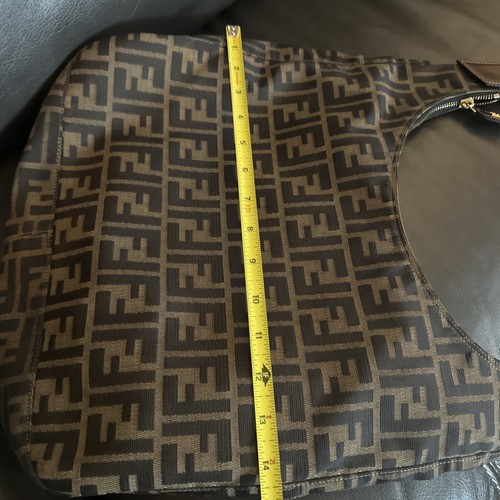 Authentic Vintage FENDI Chef Brown FF Zucca Logo Hobo Shoulder Bag Large - Picture 15 of 17