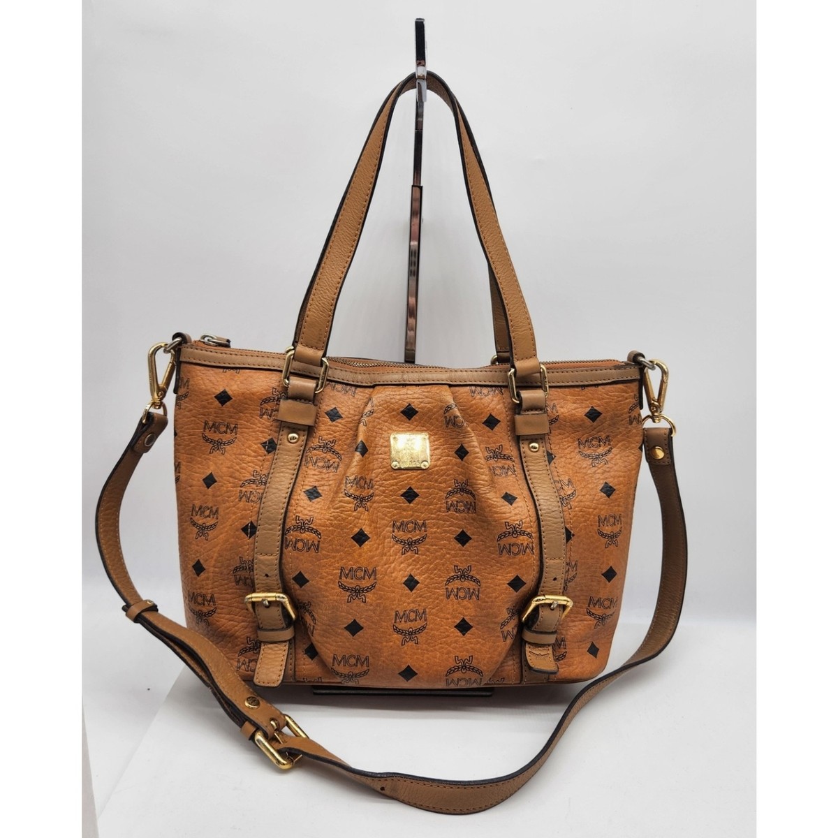 MCM Visetos Cognac Tote Bag 368MCMXEH | eBay