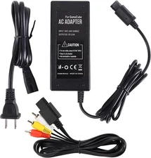 AC Adapter Power Supply & AV Cable Cord For Nintendo GameCube GC Charger Video