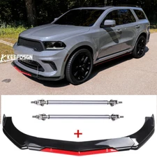 For Dodge Durango SXT R/T SRT Hellcat Front Bumper Red Lip Splitter Spoiler Rods