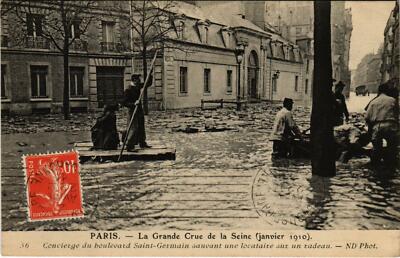 CPA Inondations PARIS 1910 Boulevard St-Germain (972037)