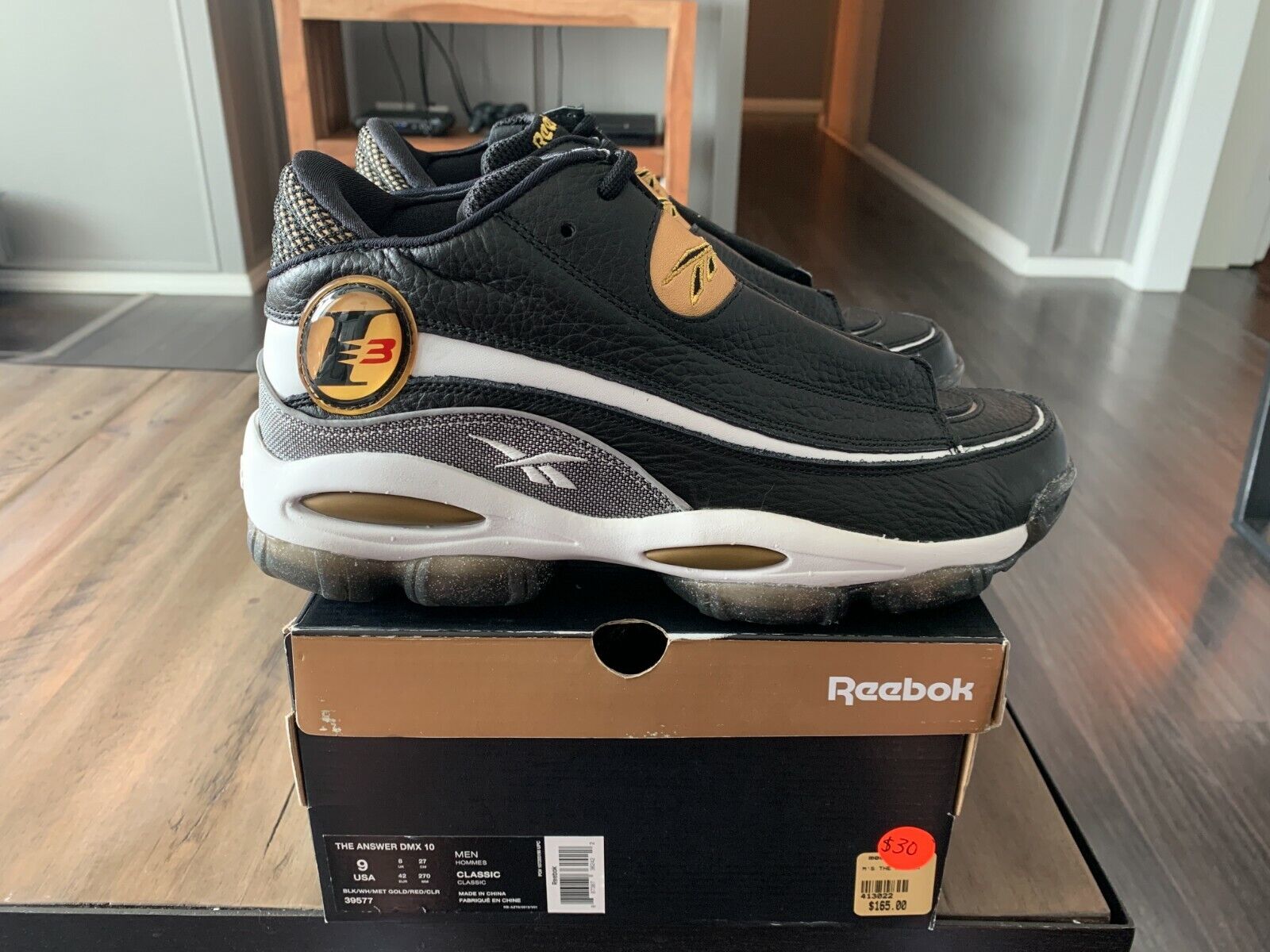 Reebok The Answer DMX 10 Black New in Box DS Size 9 Allen Iverson