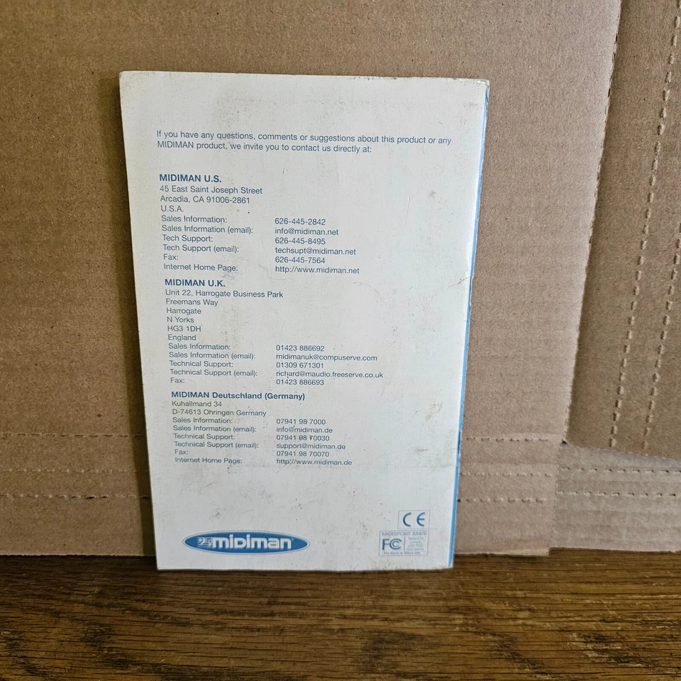 midiman USB midisport 8x8/S Midi Interface with SMPTE Manual Guide man sport - Image 4 of 4