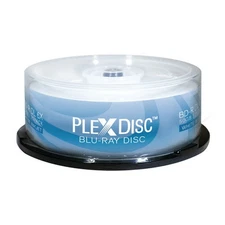 25 PlexDisc BluRay Dual Layer 6X Blank BD-R DL 50GB White Inkjet Hub Printable 