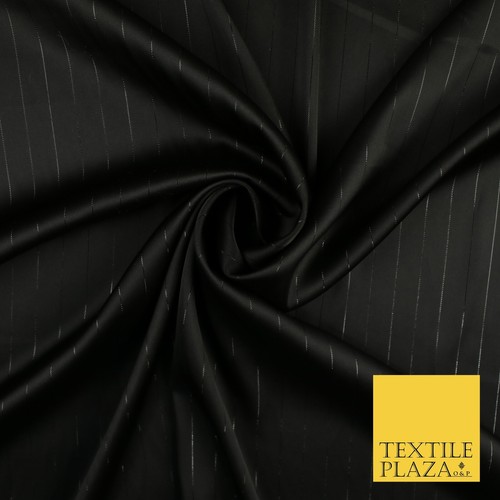 16 COLOURS - Fine Lurex Striped Silky Smooth Sateen Satin Fabric Drape Lining - Picture 2 of 49
