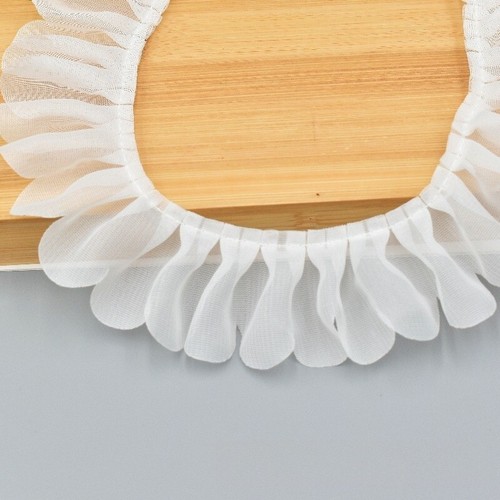 22 Yards Pleated Chiffon Organza Trim - Scallop Lace Edge Gathered Ribbon 1.5" - Afbeelding 16 van 23