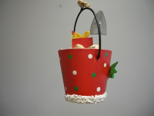 Tropical Sand Beach Pail Shovel Gifts Shells Merry Christmas Ornament NWT - Picture 5 of 10