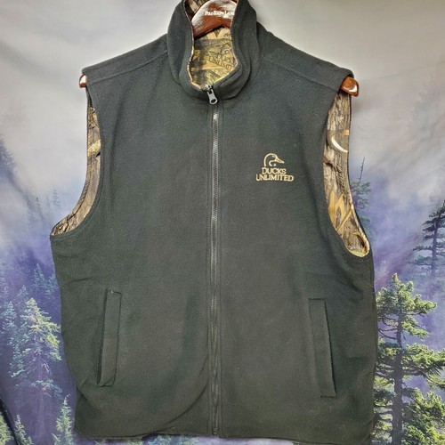 Reversible Ducks Unlimited Mens Size Large Camouflage Vest Jacket - Picture 6 of 10