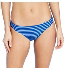 Size Small 0-2 - Xhilaration Juniors' Hipster Bikini Bottom, Blue Stripe