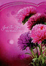 Four Pink Flowers - Designer Greetings Mother's Day Card