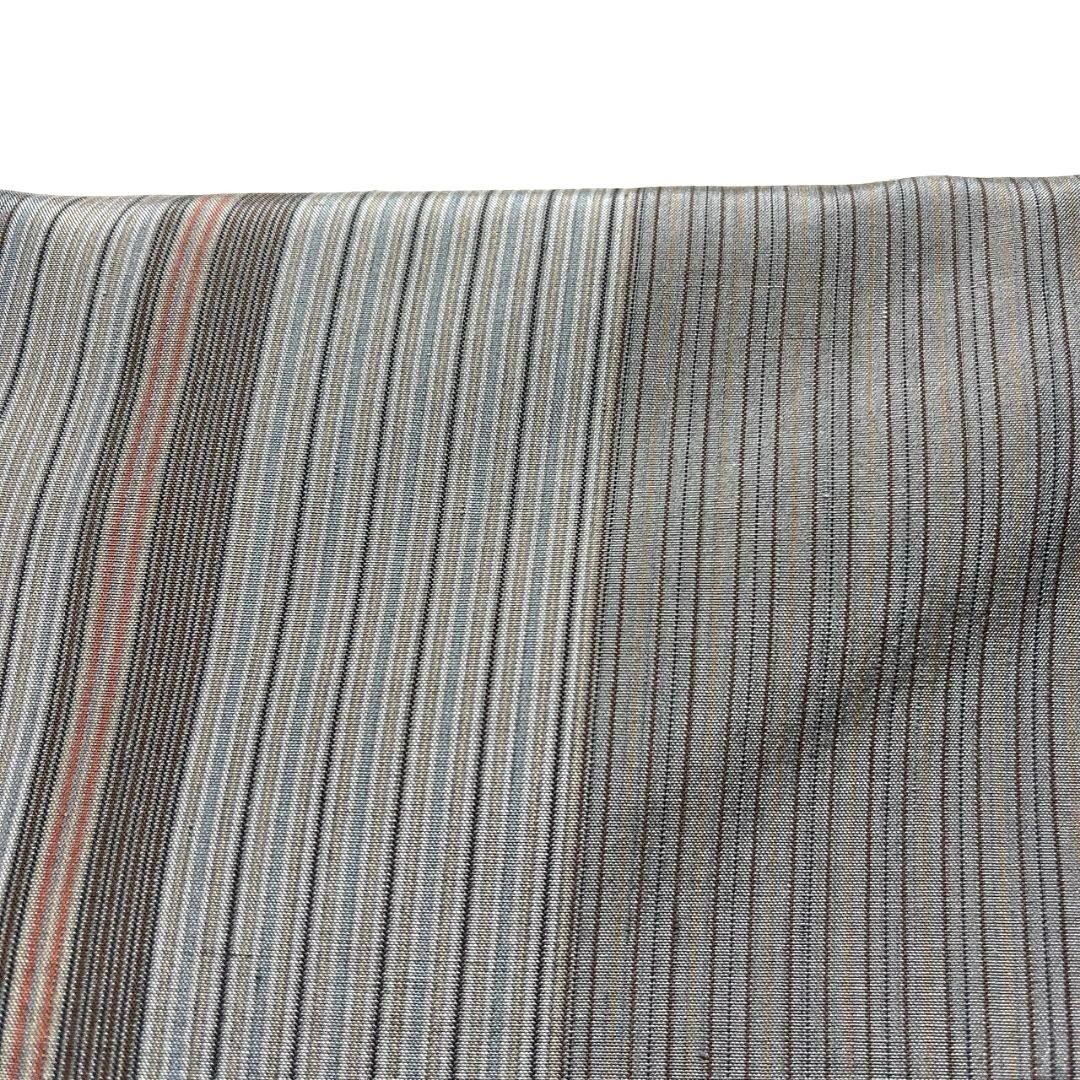 Gray Kimono Small Pattern Pongee Vertical Stripes… - image 7