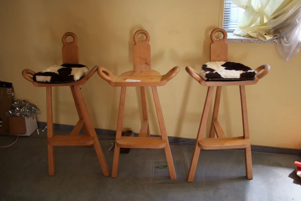 ne5# Aus Nachlass: 3 Designer Barhocker aus Holz