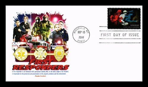 US COVER FIRST DAY OF ISSUE PANDA CACHET HONORING FIRST RESPONDERS