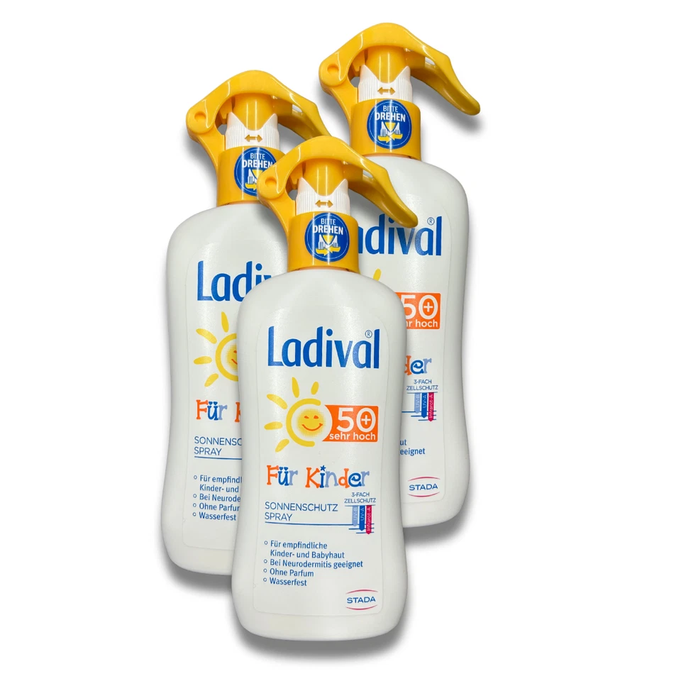 Ladival Kinder Sonnenspray LSF 50 Plus 3er Pack parfümfrei wasserfest