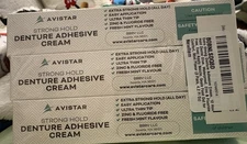 New Avistar Denture Adhesive Cream 3-pack 4.2oz Exp 6/2027