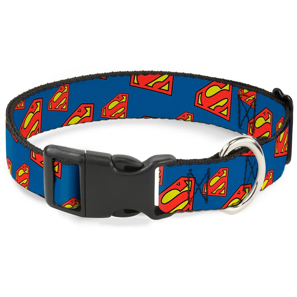 Plastic Clip Collar Super Shield Diagonal Royal Blue/Red Large 15-24 (US IMPORT)