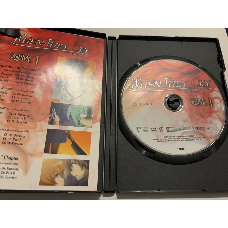 When They Cry Higurashi No Naku Koroni Vol. 1 DVD Anime Horror Suspense READ - Image 4 of 4