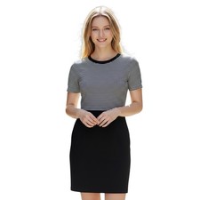 Ann Taylor Loft Women’s Dress Size 4 Petite Black and White Stripes Stretchy