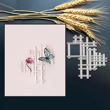 Geometric lines plaid trellis wall metal cutting dies cut machine cutter die