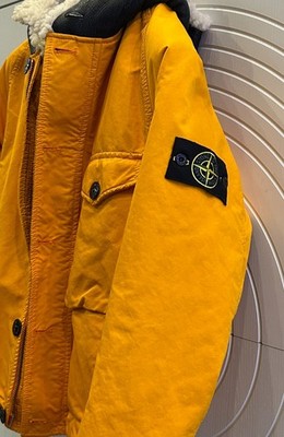 Stone Island Sheepskin Sherpa Down Lined David-TC Jacket In Gold