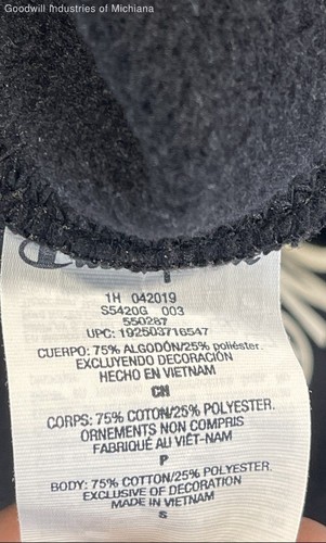 Mens Champion Black Hoodie SZ S - Picture 4 of 4