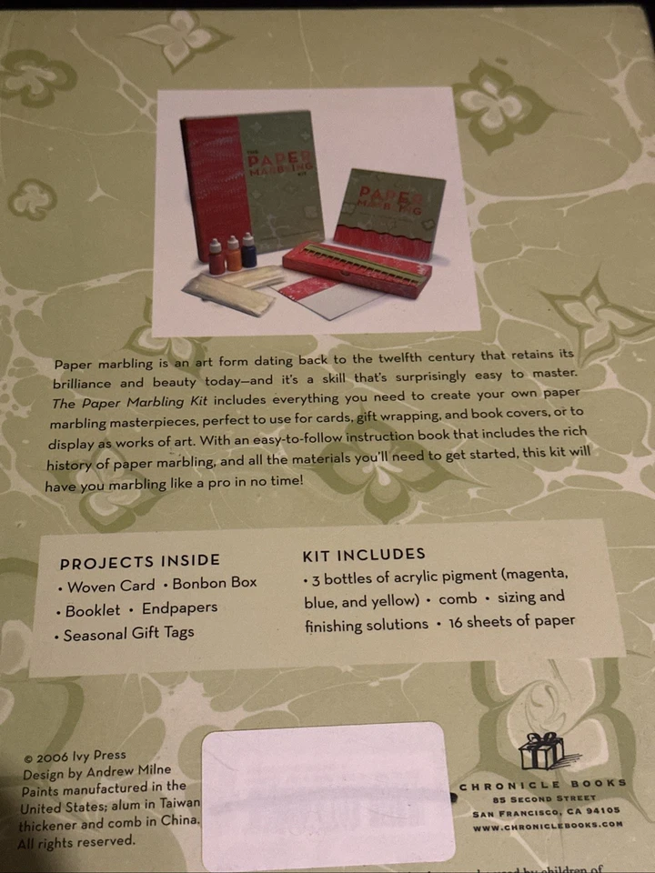 The Paper Marbling Kit Materiales Técnicas Proyectos Suministros Jane Dickinson Foto 3 de 3