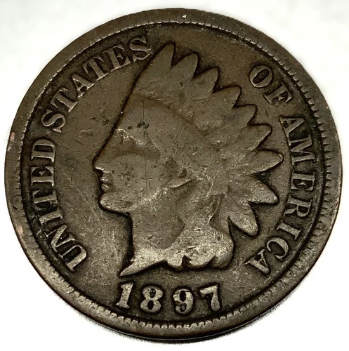 1897 Indian Head Cent Penny Good Condition 1c One Cent US Coin- 2521