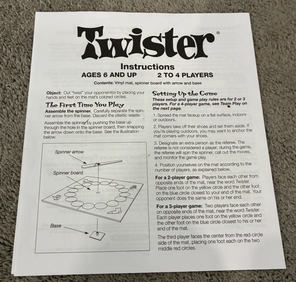 Twister Board Game -Hasbro/Milton Bradley - MINT CONDITION - SAME DAY SHIPPING!! - Image 4 of 4