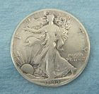 1944-P Liberty Walking Silver Half Dollar #1198, UNCERTIFIED Fine Condition