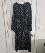 Madewell Women's Long Sleee Klara Midi Dress in Seersucker NT373