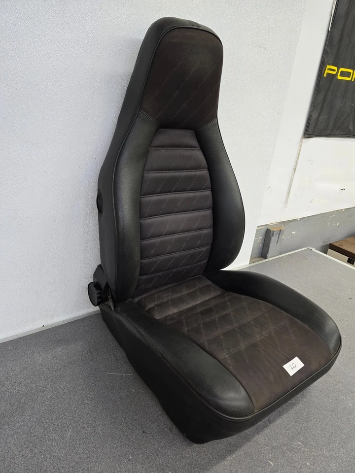 NICE USED ORIGINAL RECARO PORSCHE 911 912E BLACK VINYL PASSENGER BUCKET SEAT #20 — 第 2/4 张图片