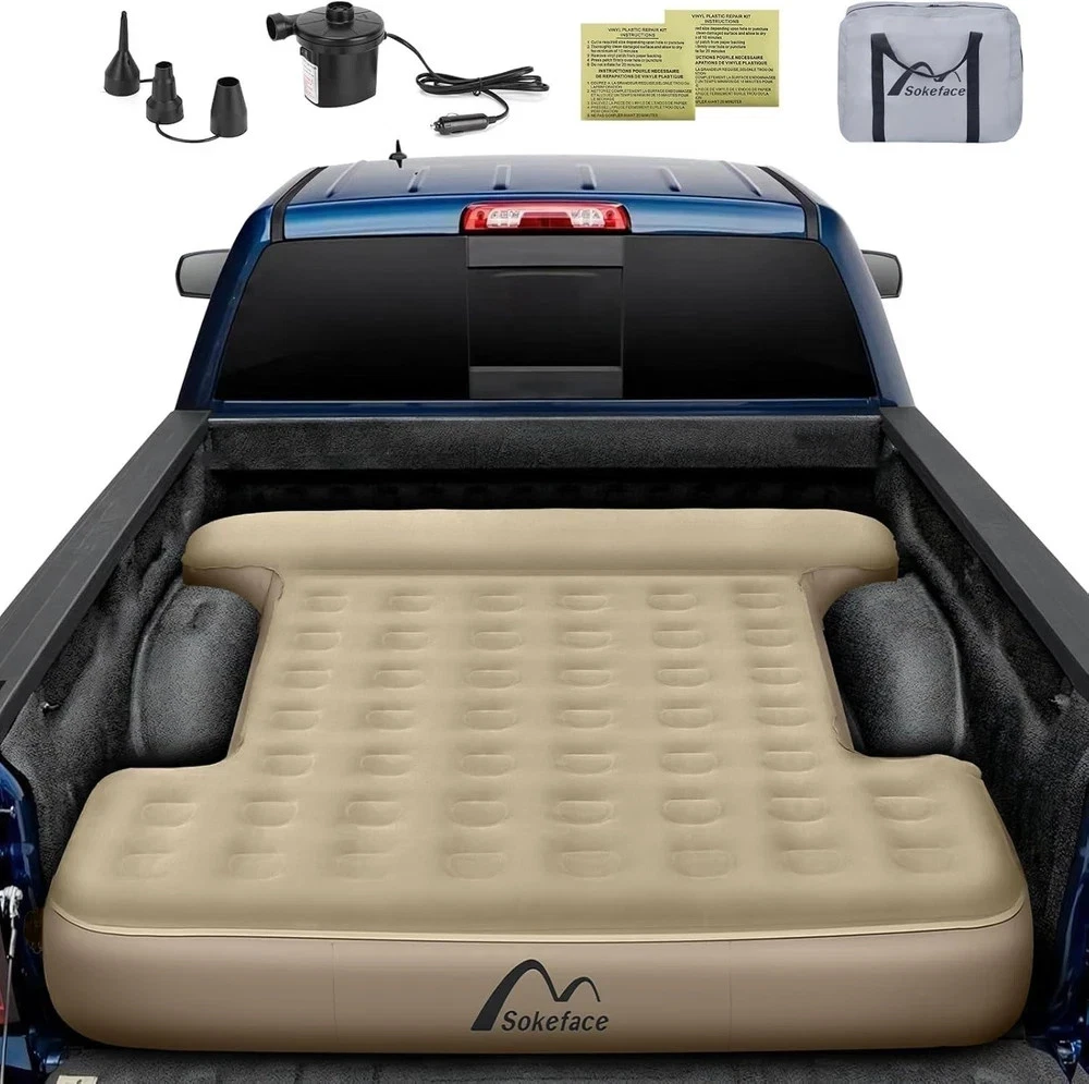 Truck Bed Mattress 5.5 Ft,Brown Truck Bed Air Mattress 5.5-5.8Ft Full Size, Leak