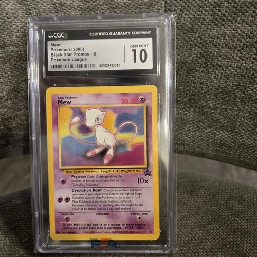 2000 Pokemon Mew Black Star Promo # 8 Pokemon League CGC 10 GEM MINT NON Holo