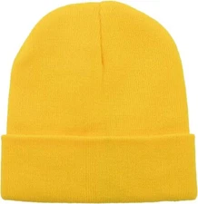 Zando Beanie for Men Women Cuffed Cap Soft Slouchy One Size, Aa Yellow 