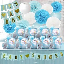 24-Pack Baby Boy Shower Favors – Blue Metal Keychains (Llaveros Recuerdos De Nino)