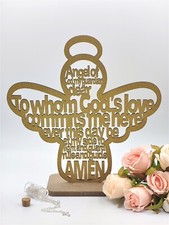 12pcs Wooden Centerpiece Cross Guardian Angel Baby Wings Baby Shower with Prayer
