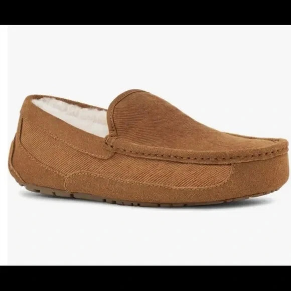 UGG Pantofole Uomo ASCOT in Velluto a Coste 10 NUOVE CON SCATOLA